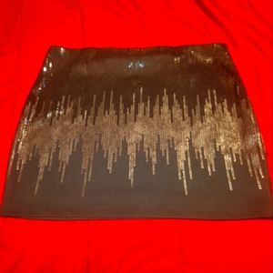 Black Sequined Mini Skirt from Express